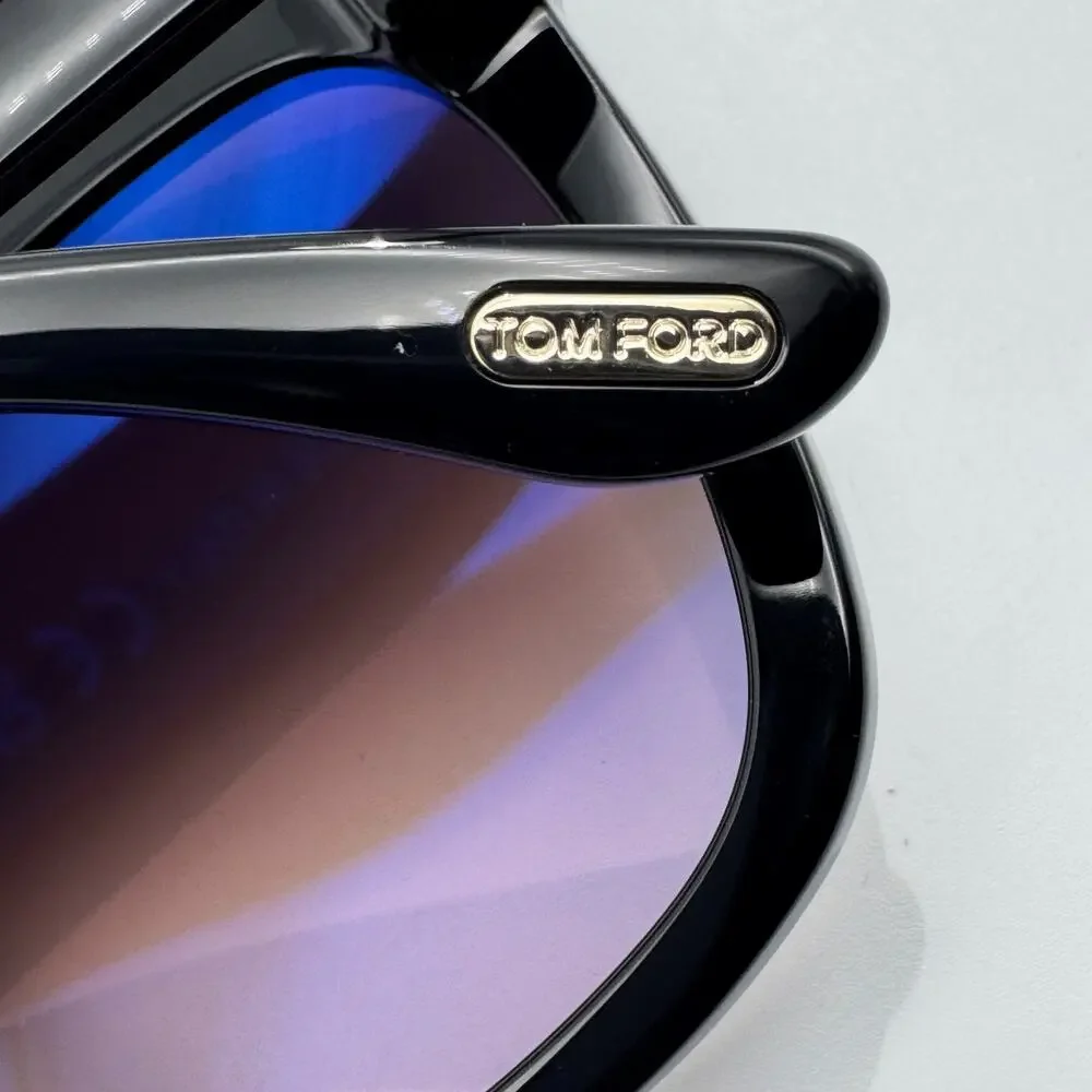Tom Ford Sunglasses Amarra TF502 01T Black Butterfly Gradient Bordeaux Lens 55mm